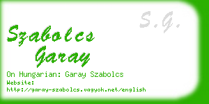 szabolcs garay business card